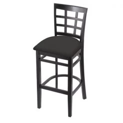 Holland Bar Stool Co. 30" Bar Stool, Black Finish, Canter Iron Seat