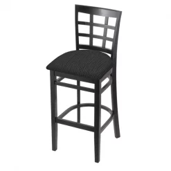 Holland Bar Stool Co. 30" Bar Stool, Black Finish, Graph Coal Seat