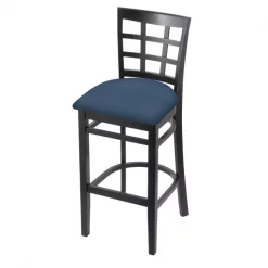 Holland Bar Stool Co. 30" Bar Stool, Black Finish, Rein Bay Seat