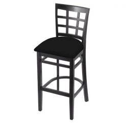 Holland Bar Stool Co. 30" Bar Stool, Black Finish, Black Vinyl Seat