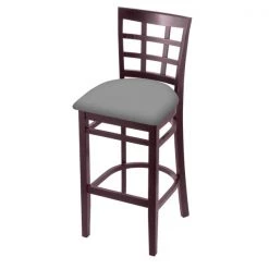 Holland Bar Stool Co. 25" Counter Stool, Dark Cherry Finish, Canter Grey Seat