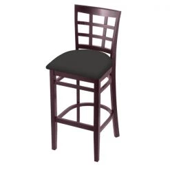 Holland Bar Stool Co. 30" Bar Stool, Dark Cherry Finish, Canter Iron Seat