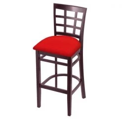Holland Bar Stool Co. 30" Bar Stool, Dark Cherry Finish, Canter Red Seat