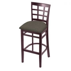 Holland Bar Stool Co. 30" Bar Stool, Dark Cherry Finish, Graph Chalice Seat