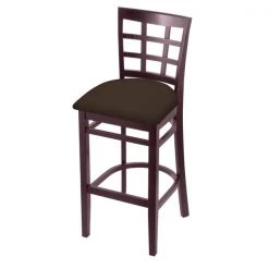 Holland Bar Stool Co. 30" Bar Stool, Dark Cherry Finish, Rein Coffee Seat