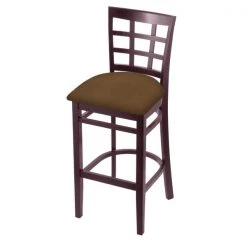 Holland Bar Stool Co. 30" Bar Stool, Dark Cherry Finish, Rein Thatch Seat