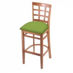 Holland Bar Stool Co. 25" Counter Stool, Medium Finish, Canter Kiwi Green Seat