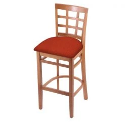 Holland Bar Stool Co. 30" Bar Stool, Medium Finish, Graph Poppy Seat