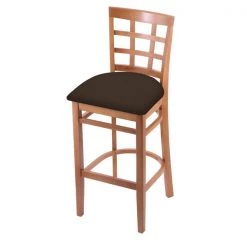 Holland Bar Stool Co. 30" Bar Stool, Medium Finish, Rein Coffee Seat