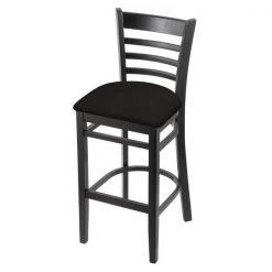 Holland Bar Stool Co. 30" Bar Stool, Black Finish, Canter Espresso Seat