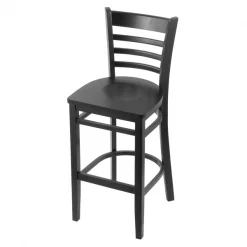 Holland Bar Stool Co. 30" Bar Stool, Black Finish, Black Seat
