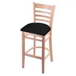Holland Bar Stool Co. 30" Bar Stool, Natural Finish, Black Vinyl Seat