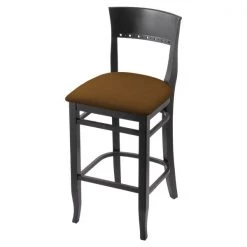 Holland Bar Stool Co. 25" Counter Stool, Black Finish, Canter Thatch Seat