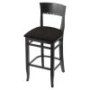 Holland Bar Stool Co. 25" Counter Stool, Black Finish, Canter Espresso Seat