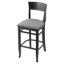 Holland Bar Stool Co. 25" Counter Stool, Black Finish, Canter Grey Seat