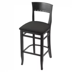 Holland Bar Stool Co. 25" Counter Stool, Black Finish, Canter Iron Seat