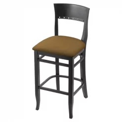 Holland Bar Stool Co. 25" Counter Stool, Black Finish, Canter Saddle Seat