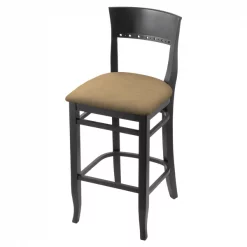 Holland Bar Stool Co. 25" Counter Stool, Black Finish, Canter Sand Seat