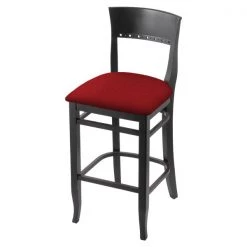 Holland Bar Stool Co. 25" Counter Stool, Black Finish, Graph Ruby Seat