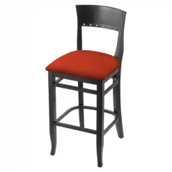Holland Bar Stool Co. 25" Counter Stool, Black Finish, Graph Poppy Seat