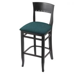 Holland Bar Stool Co. 25" Counter Stool, Black Finish, Graph Tidal Seat