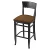 Holland Bar Stool Co. 25" Counter Stool, Black Finish, Rein Thatch Seat