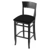 Holland Bar Stool Co. 25" Counter Stool, Black Finish, Black Vinyl Seat