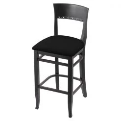 Holland Bar Stool Co. 25" Counter Stool, Black Finish, Black Vinyl Seat