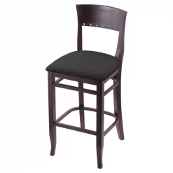 Holland Bar Stool Co. 25" Counter Stool, Dark Cherry Finish, Canter Iron Seat