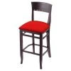 Holland Bar Stool Co. 25" Counter Stool, Dark Cherry Finish, Canter Red Seat