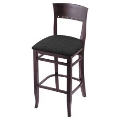 Holland Bar Stool Co. 25" Counter Stool, Dark Cherry Finish, Graph Coal Seat