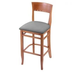 Holland Bar Stool Co. 25" Counter Stool, Medium Finish, Canter Grey Seat