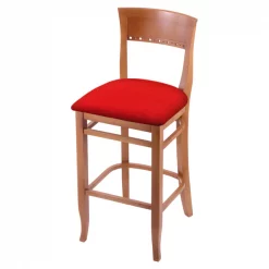 Holland Bar Stool Co. 25" Counter Stool, Medium Finish, Canter Red Seat