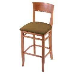 Holland Bar Stool Co. 25" Counter Stool, Medium Finish, Canter Saddle Seat