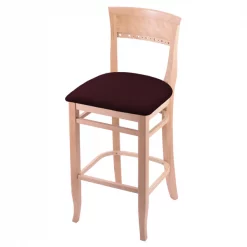 Holland Bar Stool Co. 25" Counter Stool, Natural Finish, Canter Bordeaux Seat