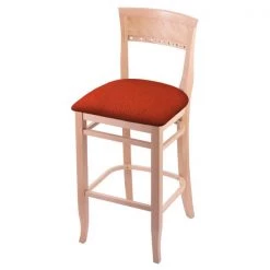 Holland Bar Stool Co. 25" Counter Stool, Natural Finish, Graph Poppy Seat