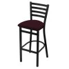 Holland Bar Stool Co. 30" Stationary Bar Stool, Black Wrinkle, Canter Bordeaux Seat -Kitchen & Dining Furniture Sales Store Holland20Bar20Stool20Co 400BW005