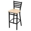 Holland Bar Stool Co. 30" Stationary Bar Stool, Black Wrinkle, Nat Maple Seat -Kitchen & Dining Furniture Sales Store Holland20Bar20Stool20Co 400BWNatMpl