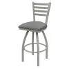 Holland Bar Stool Co. 30" Swivel Bar Stool, Nickel Finish, Canter Grey Seat