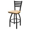 Holland Bar Stool Co. 30" Swivel Bar Stool, Black Wrinkle, Nat Oak Seat -Kitchen & Dining Furniture Sales Store Holland20Bar20Stool20Co 410BWNatOak