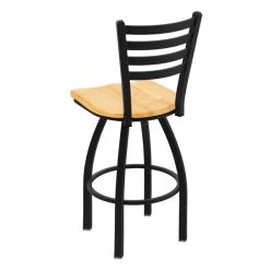 Holland Bar Stool Co. 30" Swivel Bar Stool, Black Wrinkle, Nat Oak Seat -Kitchen & Dining Furniture Sales Store Holland20Bar20Stool20Co 410BWNatOak 2