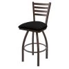 Holland Bar Stool Co. 30" Swivel Bar Stool, Bronze Finish, Black Vinyl Seat