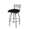 Holland Bar Stool Co. 30" Low Back Swivel Bar Stool, Nickel Finish, Canter Twilight Seat