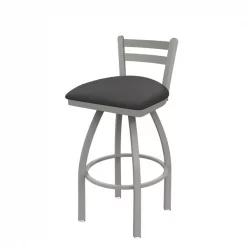 Holland Bar Stool Co. 25" Low Back Swivel Counter Stool, Nickel Finish, Canter Storm Seat
