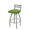 Holland Bar Stool Co. 30" Low Back Swivel Bar Stool, Nickel Finish, Canter Kiwi Green Seat -Kitchen & Dining Furniture Sales Store Holland20Bar20Stool20Co 411AN009