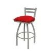 Holland Bar Stool Co. 30" Low Back Swivel Bar Stool, Nickel Finish, Canter Red Seat -Kitchen & Dining Furniture Sales Store Holland20Bar20Stool20Co 411AN011