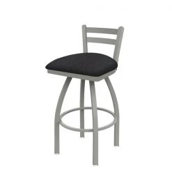 Holland Bar Stool Co. 30" Low Back Swivel Bar Stool, Nickel Finish, Graph Anchor Seat
