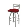 Holland Bar Stool Co. 30" Low Back Swivel Bar Stool, Nickel Finish, Graph Ruby Seat