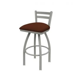 Holland Bar Stool Co. 25" Low Back Swivel Counter Stool, Nickel Finish, Rein Adobe Seat