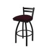 Holland Bar Stool Co. 30" Low Back Swivel Bar Stool, Black Wrinkle, Canter Bordeaux Seat -Kitchen & Dining Furniture Sales Store Holland20Bar20Stool20Co 411BW005